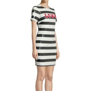 NWT Aidan Mattox Striped Sz 4 Sequin Shift Dress